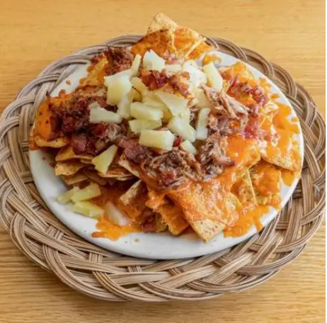 Pig and Pineapple Nachos - pulled pork and pineapple nachos at Carlos and Murphy's Winnipeg